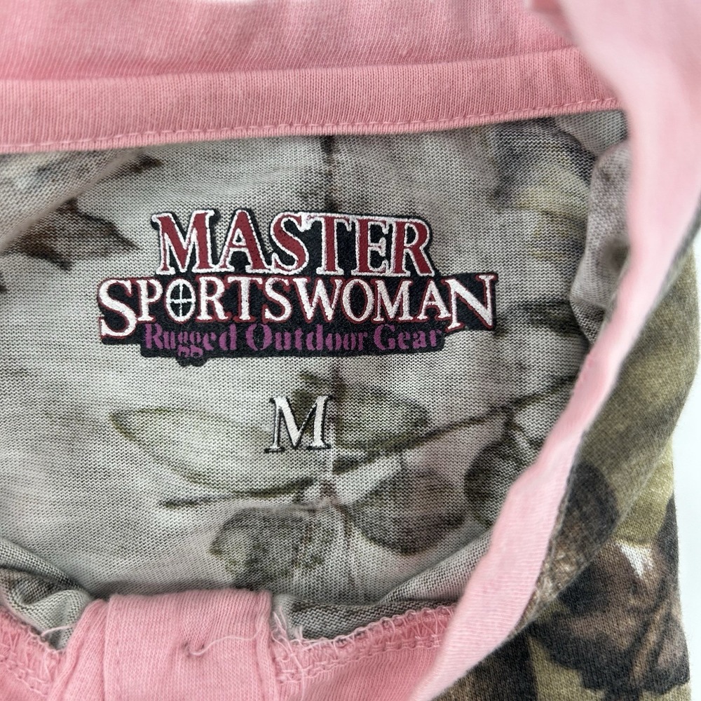 Master‎ Sportsman Camo Henley Womens Medium Long Sleeve Shirt Hunting - Picture 4 of 8